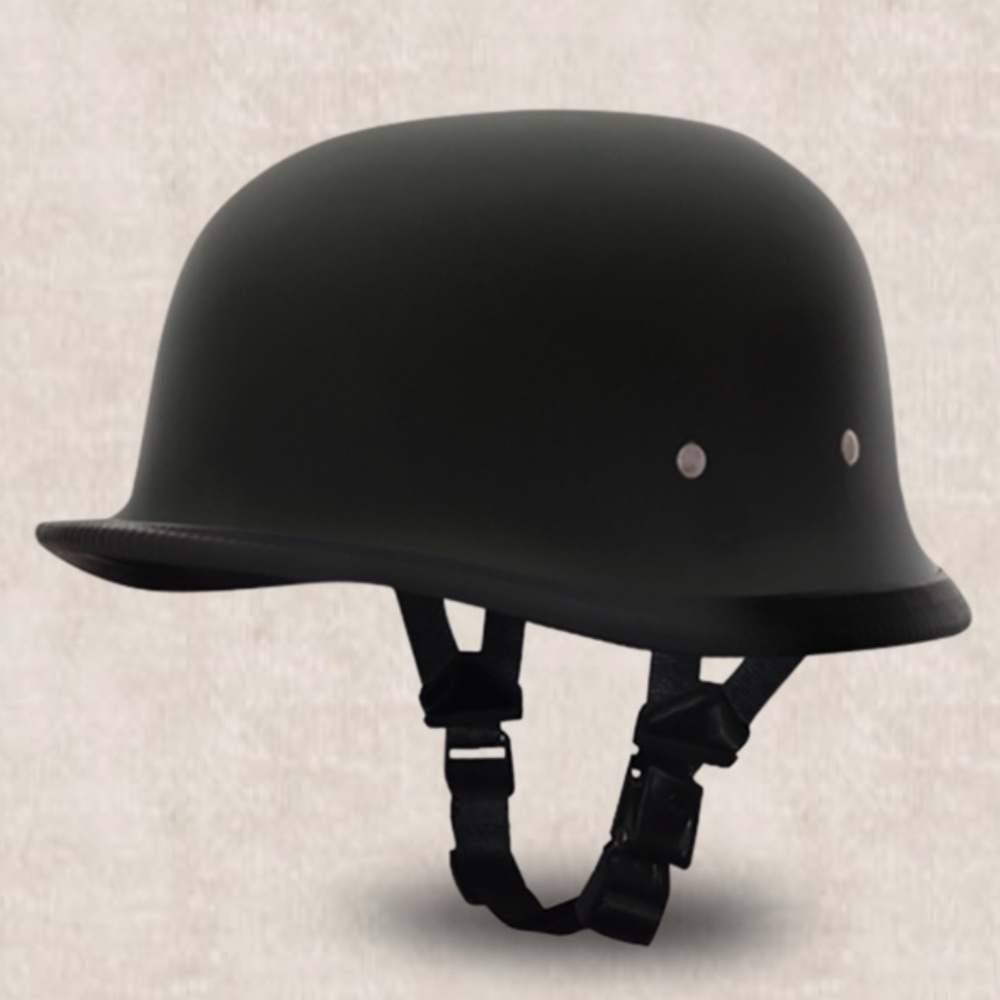 Daytona Novelty Matte Black German Low Profile Half Helmet - S